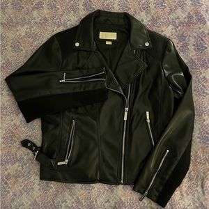 Michael Kors Motorcycle Faux Leather Jacket - Size XL